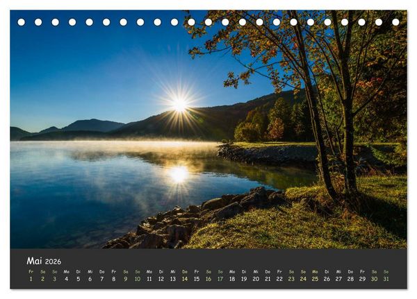 Produktbild: Ammersee bis Walchensee - Traumlandschaften im Voralpenland (Tischkalender 2026 DIN A5 quer), CALVENDO Monatskalender