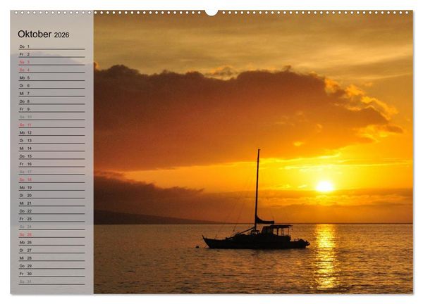 Produktbild: Land of Aloha - Hawaii Monatsplaner (Wandkalender 2026 DIN A2 quer), CALVENDO Monatskalender