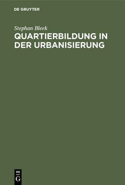 Produktbild: Quartierbildung in der Urbanisierung