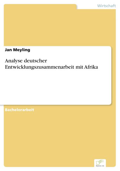 Produktbild: Analyse deutscher Entwicklungszusammenarbeit mit Afrika