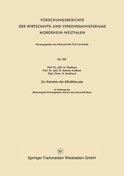 Produktbild: Zur Kenntnis der Alkalititanate