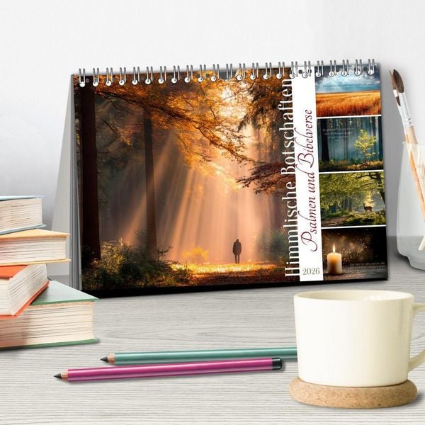 Produktbild: Psalmen und Bibelverse - Himmlische Botschaften (Tischkalender 2026 DIN A5 quer), CALVENDO Monatskalender