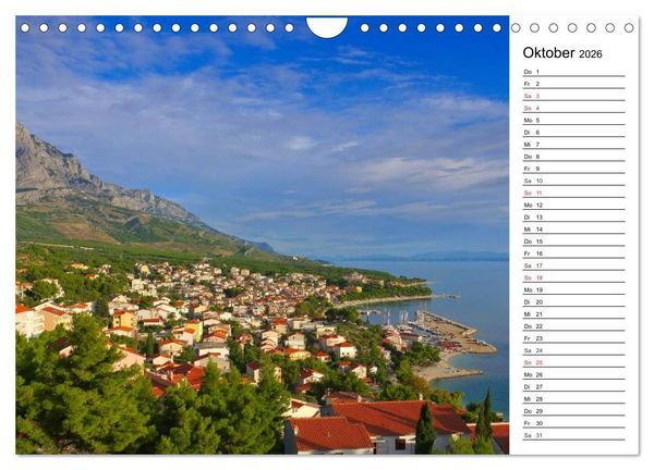 Produktbild: Makarska Riviera - Malerische Urlaubsorte in Dalmatien (Wandkalender 2026 DIN A4 quer), CALVENDO Monatskalender
