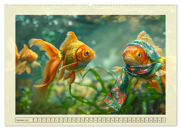 Produktbild: Fashion-Fisch. Die lustige Welt der Unterwasser-Mode (hochwertiger Premium Wandkalender 2026 DIN A2 quer), Kunstdruck in Hochglanz