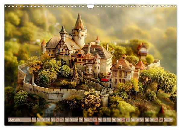 Produktbild: Miniaturwelt Burgen und Schl&ouml;sser (Wandkalender 2026 DIN A3 quer), CALVENDO Monatskalender