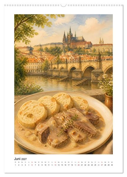 Produktbild: Europas Herzhafte Gen&uuml;sse - Gemalte Gaumenfreuden (Wandkalender 2027 DIN A2 hoch), CALVENDO Monatskalender