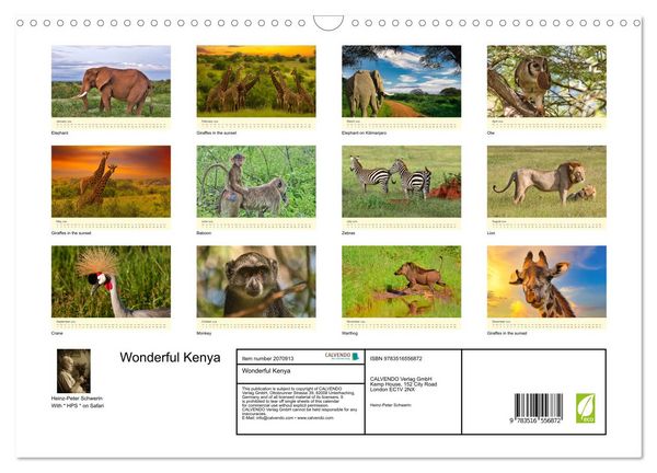 Produktbild: Wonderful Kenya (Wall Calendar 2026 DIN A3 landscape), CALVENDO 12 Month Wall Calendar