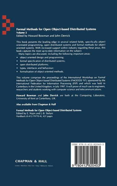 Produktbild: Formal Methods for Open Object-based Distributed Systems