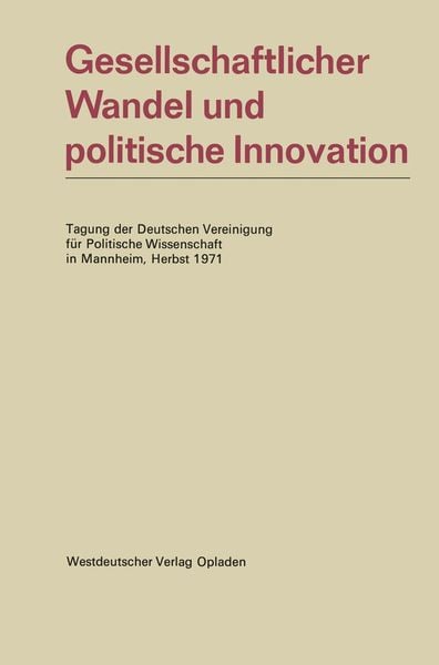 Produktbild: Gesellschaftlicher Wandel und politische Innovation