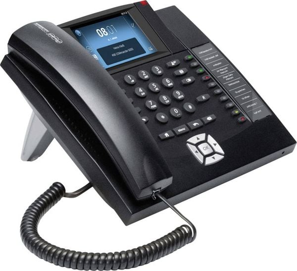 Auerswald COMfortel 1400IP Systemtelefon,VoIP Freisprechen, Headsetanschluss Touch-Farbdisplay Schwarz