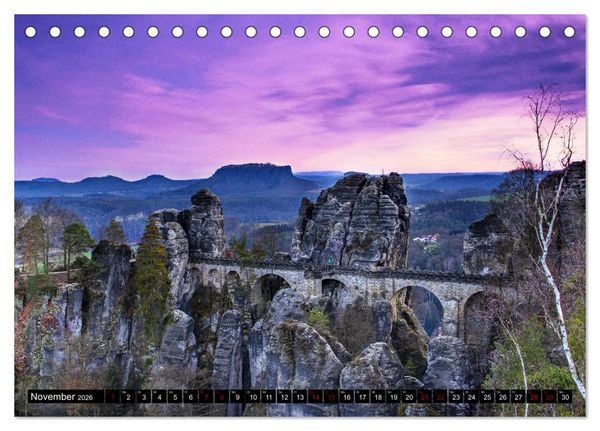Produktbild: Sachsens Landschaften (Tischkalender 2026 DIN A5 quer), CALVENDO Monatskalender