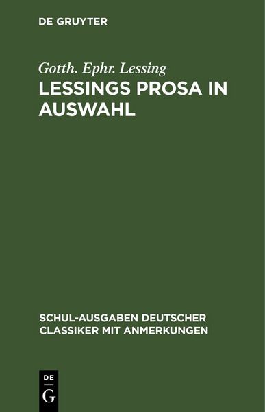 Produktbild: Lessings Prosa in Auswahl
