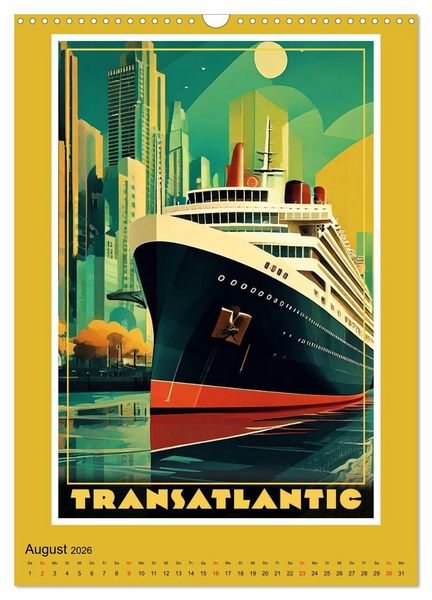 Produktbild: Art-D&eacute;co Vintage-Poster (Wandkalender 2026 DIN A3 hoch), CALVENDO Monatskalender
