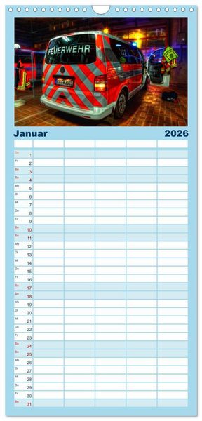 Produktbild: Familienplaner 2026 - Berufsfeuerwehr Braunschweig mit 5 Spalten (Wandkalender, 21 x 45 cm) CALVENDO