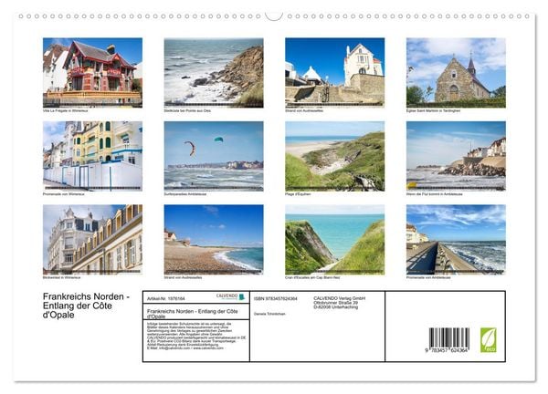 Produktbild: Frankreichs Norden - Entlang der C&ocirc;te d'Opale (Wandkalender 2026 DIN A2 quer), CALVENDO Monatskalender