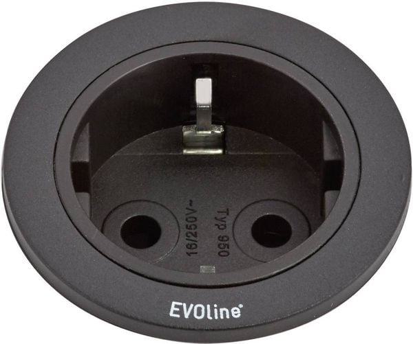 EVOline 159280000900 Einbau-Steckdosenleiste 1fach Schwarz 1St.