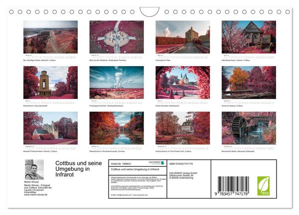 Produktbild: Cottbus und seine Umgebung in Infrarot (Wandkalender 2026 DIN A4 quer), CALVENDO Monatskalender