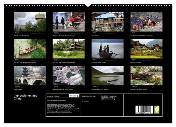 Produktbild: Impressionen aus China (hochwertiger Premium Wandkalender 2026 DIN A2 quer), Kunstdruck in Hochglanz