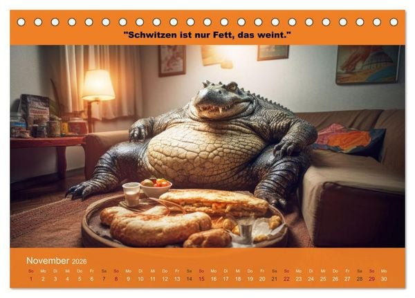 Produktbild: Der tierisch lustige Abnehmkalender (Tischkalender 2026 DIN A5 quer), CALVENDO Monatskalender