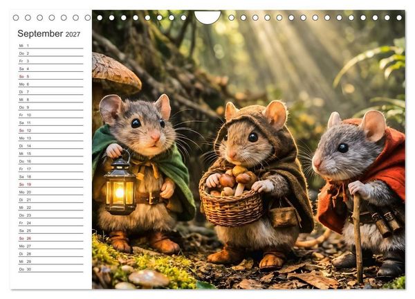 Produktbild: Abenteuerm&auml;use - Drei kleine Entdecker auf gro&szlig;er Reise (Wandkalender 2027 DIN A4 quer), CALVENDO Monatskalender