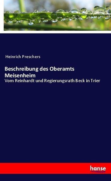 Produktbild: Beschreibung des Oberamts Meisenheim