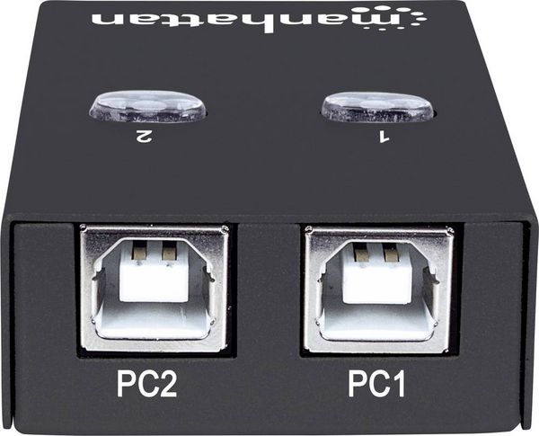 Produktbild: Manhattan 2 Port USB 2.0-Umschalter Schwarz