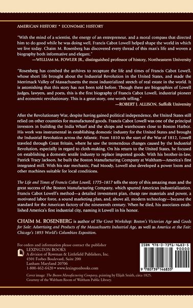 Produktbild: The Life and Times of Francis Cabot Lowell, 1775-1817