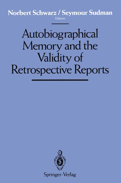 Produktbild: Autobiographical Memory and the Validity of Retrospective Reports