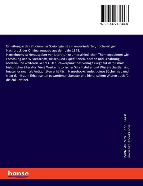 Produktbild: Einleitung in das Studium der Soziologie