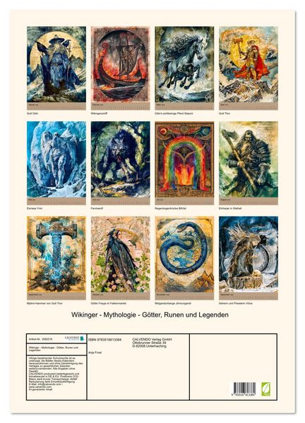 Produktbild: Wikinger - Mythologie - G&ouml;tter, Runen und Legenden (Wandkalender 2026 DIN A2 hoch), CALVENDO Monatskalender