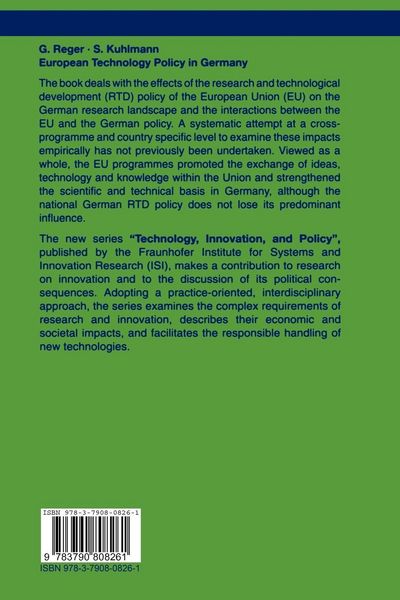 Produktbild: European Technology Policy in Germany