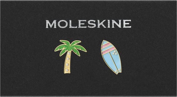 Produktbild: Moleskine Country Pins USA Westk&uuml;ste (2er-Set), Palme + Surfbrett
