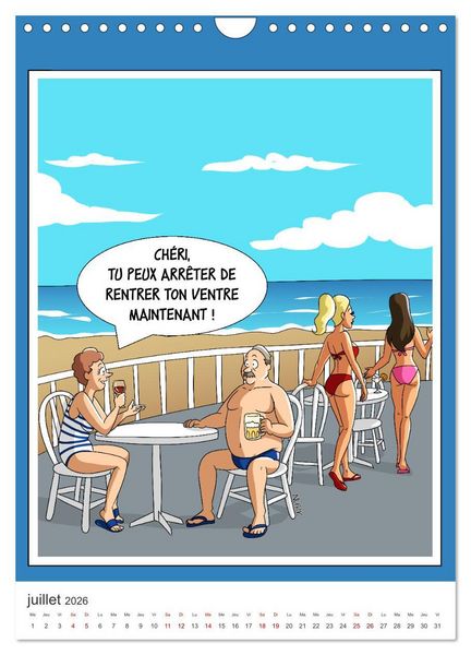Produktbild: Les Babyboumeurs - Dessins humoristiques (Calendrier mural 2026 DIN A4 horizontal), CALVENDO calendrier mensuel