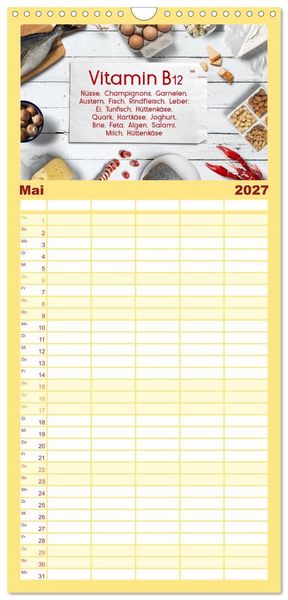 Produktbild: Familienplaner 2027 - Vitalstoffe - fit essen mit 5 Spalten (Wandkalender, 21 x 45 cm) CALVENDO