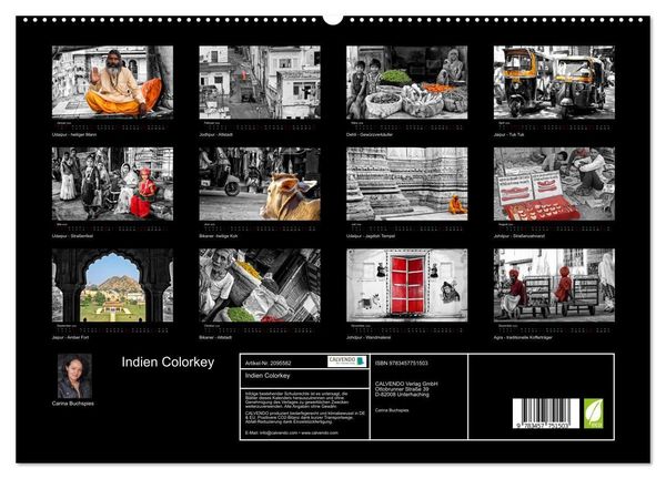 Produktbild: Indien Colorkey (hochwertiger Premium Wandkalender 2026 DIN A2 quer), Kunstdruck in Hochglanz