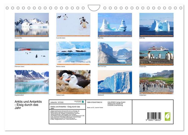 Produktbild: Arktis und Antarktis - Eisig durch das Jahr (Wandkalender 2026 DIN A4 quer), CALVENDO Monatskalender
