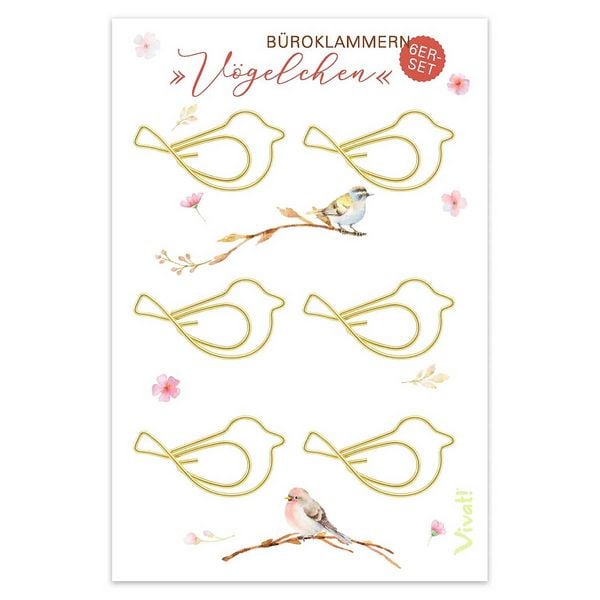 6er-Set Büroklammern »Vögelchen«, von , St. Benno, 4260653743846