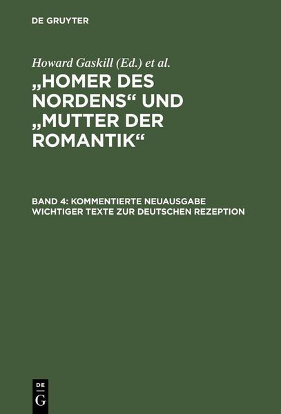 Produktbild: Kommentierte Neuausgabe wichtiger Texte zur deutschen Rezeption