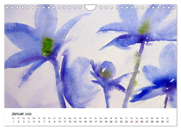 Produktbild: Bl&uuml;tenduft Aquarelle (Wandkalender 2026 DIN A4 quer), CALVENDO Monatskalender