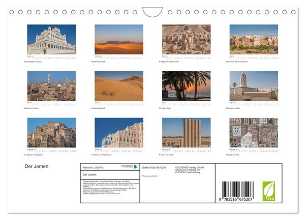 Produktbild: Der Jemen (Wandkalender 2026 DIN A4 quer), CALVENDO Monatskalender