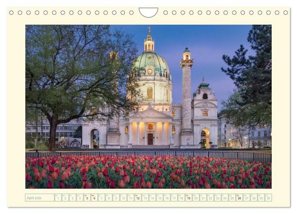 Produktbild: An der sch&ouml;nen blauen Donau - Ein Spaziergang in Wien (Wandkalender 2026 DIN A4 quer), CALVENDO Monatskalender