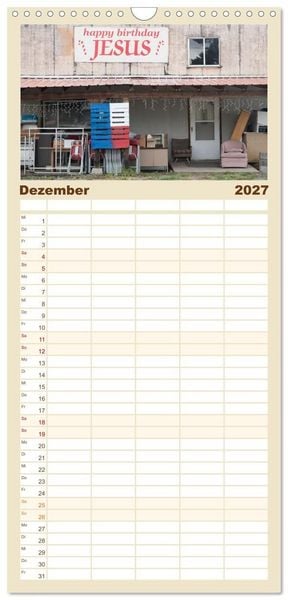 Produktbild: Familienplaner 2027 - Wo der Wind Wohnt, Amerikas Lost Places mit 5 Spalten (Wandkalender, 21 x 45 cm) CALVENDO