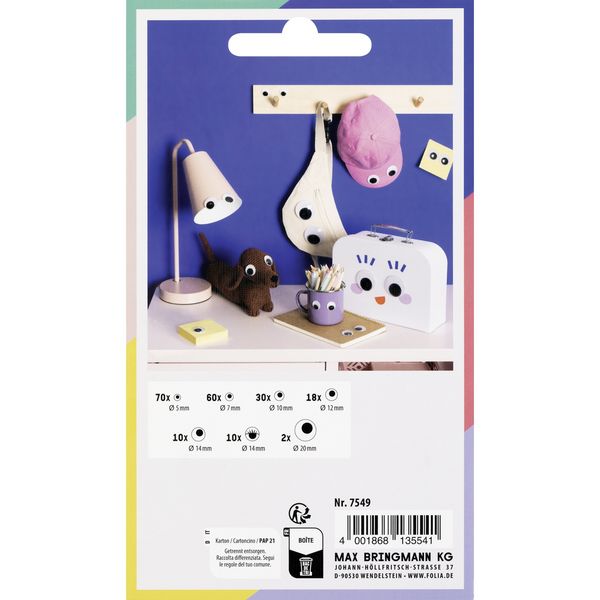 Produktbild: Wackelaugen BIG BOX MIX selbstkl. 200Stk