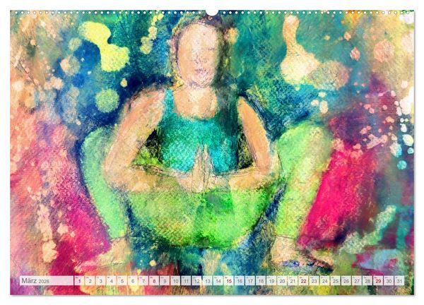 Produktbild: Yin Yoga Art - K&uuml;nstlerische Darstellung von Yin Yoga Asanas (Wandkalender 2026 DIN A2 quer), CALVENDO Monatskalender