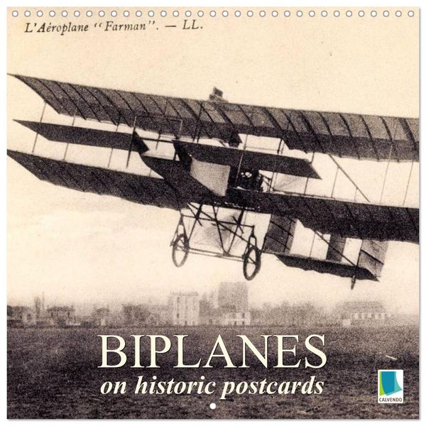 Produktbild: Biplanes on historic postcards (Wall Calendar 2026 12 &times; 12 Inch) CALVENDO 12 Month Wall Calendar