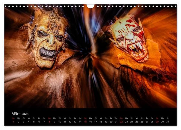 Produktbild: Perchten und Krampusse im Voralpenland (Wandkalender 2026 DIN A3 quer), CALVENDO Monatskalender