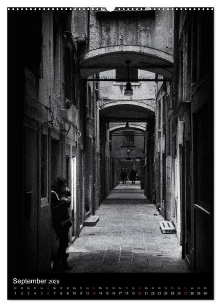 Produktbild: Venice Noir - Das etwas andere Venedig (hochwertiger Premium Wandkalender 2026 DIN A2 hoch), Kunstdruck in Hochglanz