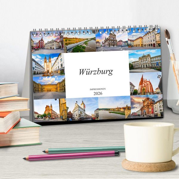 Produktbild: W&uuml;rzburg Impressionen (Tischkalender 2026 DIN A5 quer), CALVENDO Monatskalender