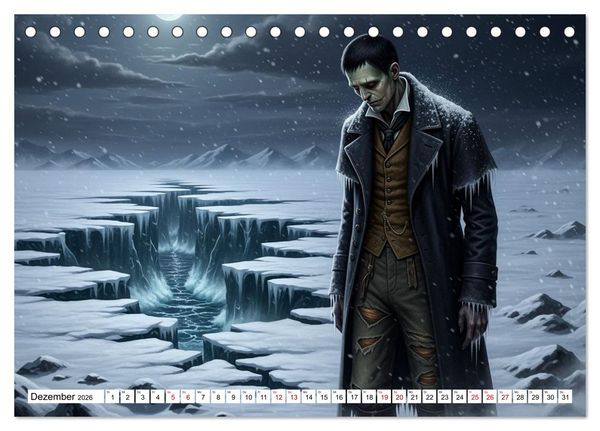 Produktbild: Victor Frankenstein und seine Sch&ouml;pfung (Tischkalender 2026 DIN A5 quer), CALVENDO Monatskalender