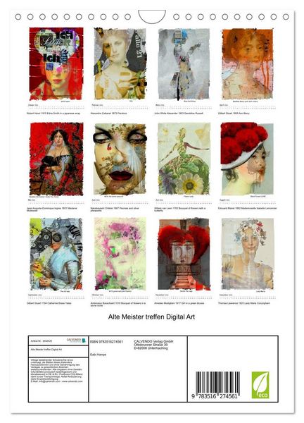 Produktbild: Alte Meister treffen Digital Art (Wandkalender 2026 DIN A4 hoch), CALVENDO Monatskalender